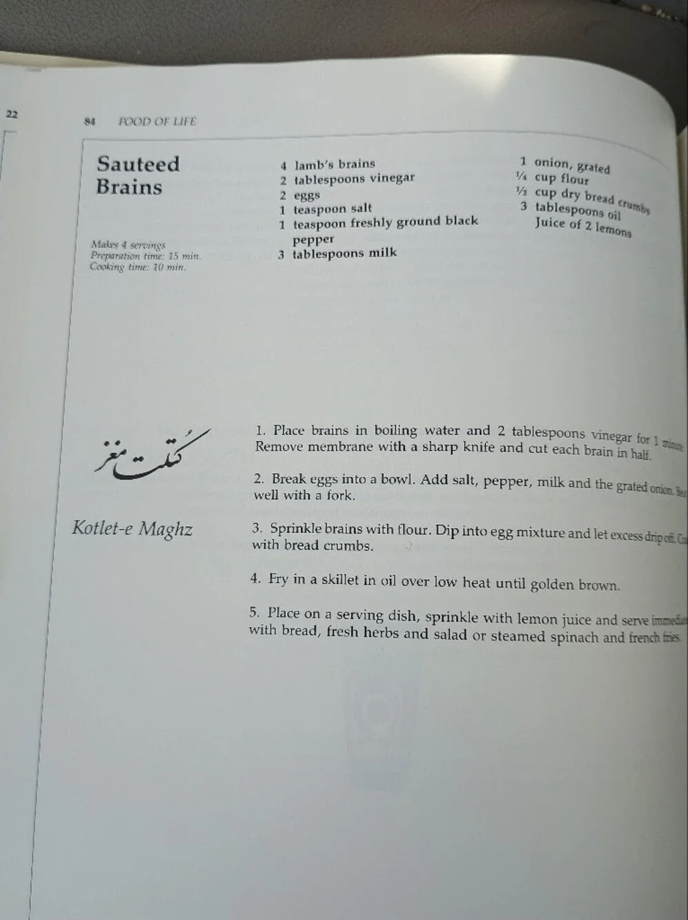 Food of life Persian cookbook